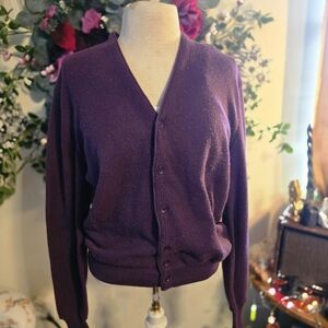 VTG 80s/90s Jantzen Deep Purple Women's Cardigan Sweater